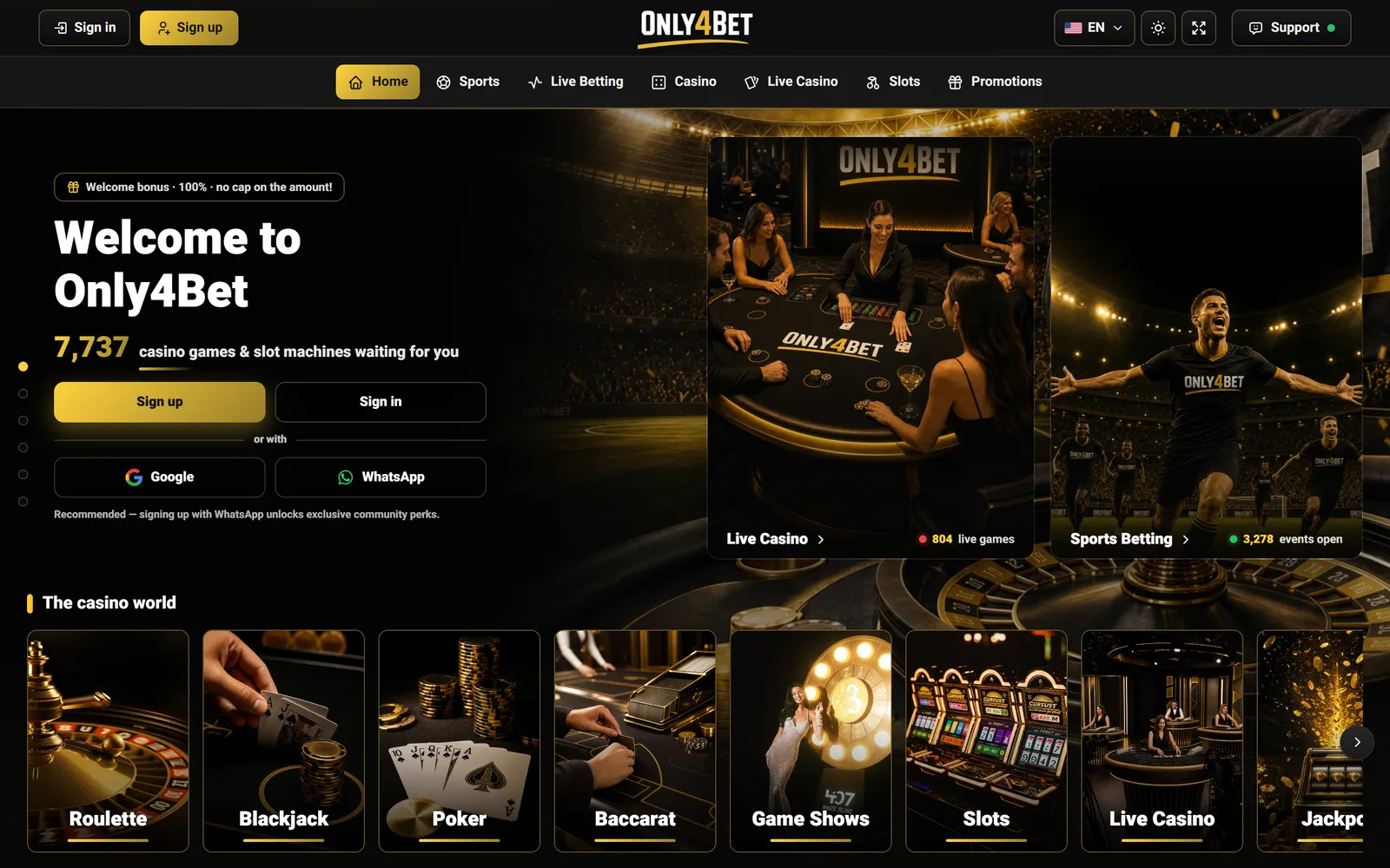 The live production site — the same single codebase serving every brand in the network